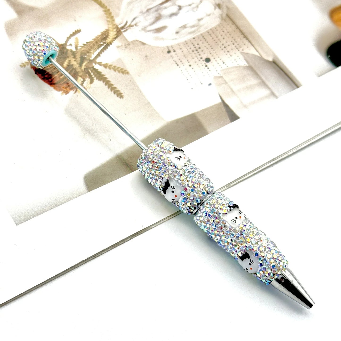 Cartoon diamond bead pen creative Labubu Halloween ballpoint pen