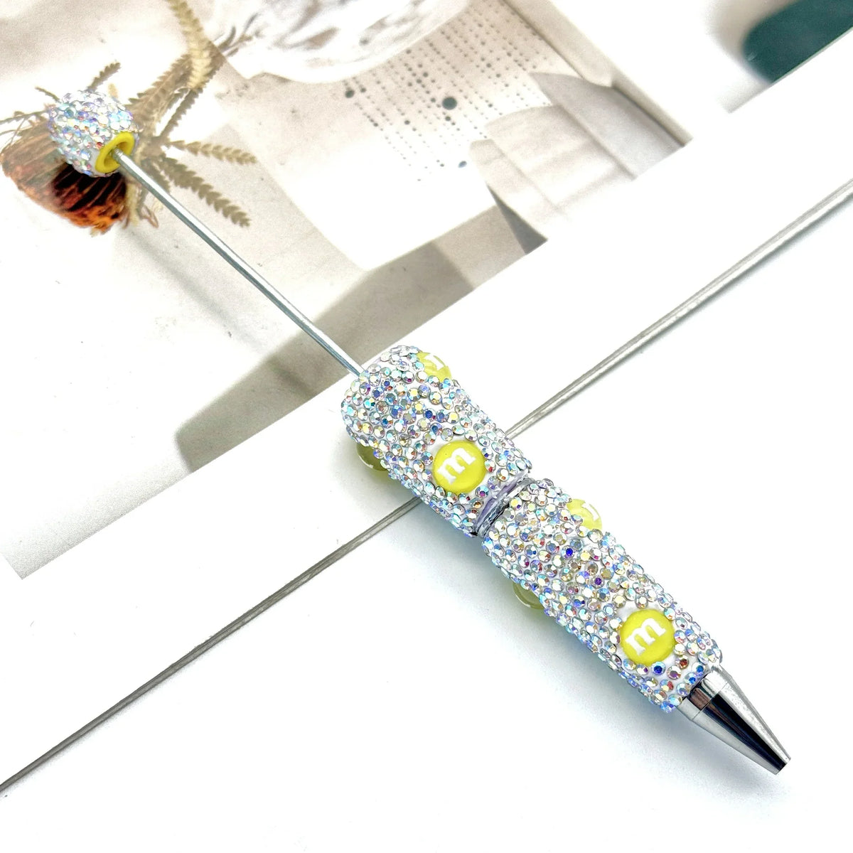Cartoon diamond bead pen creative Labubu Halloween ballpoint pen | DIY Beadable Pen Craft Gift Idea