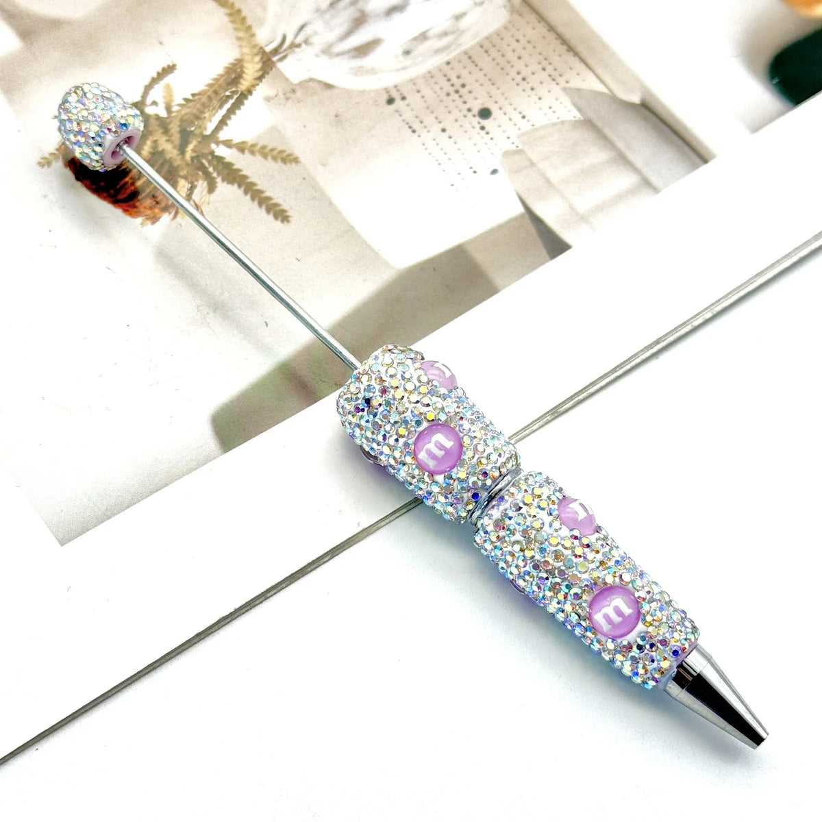 Cartoon diamond bead pen creative Labubu Halloween ballpoint pen | DIY Beadable Pen Craft Gift Idea