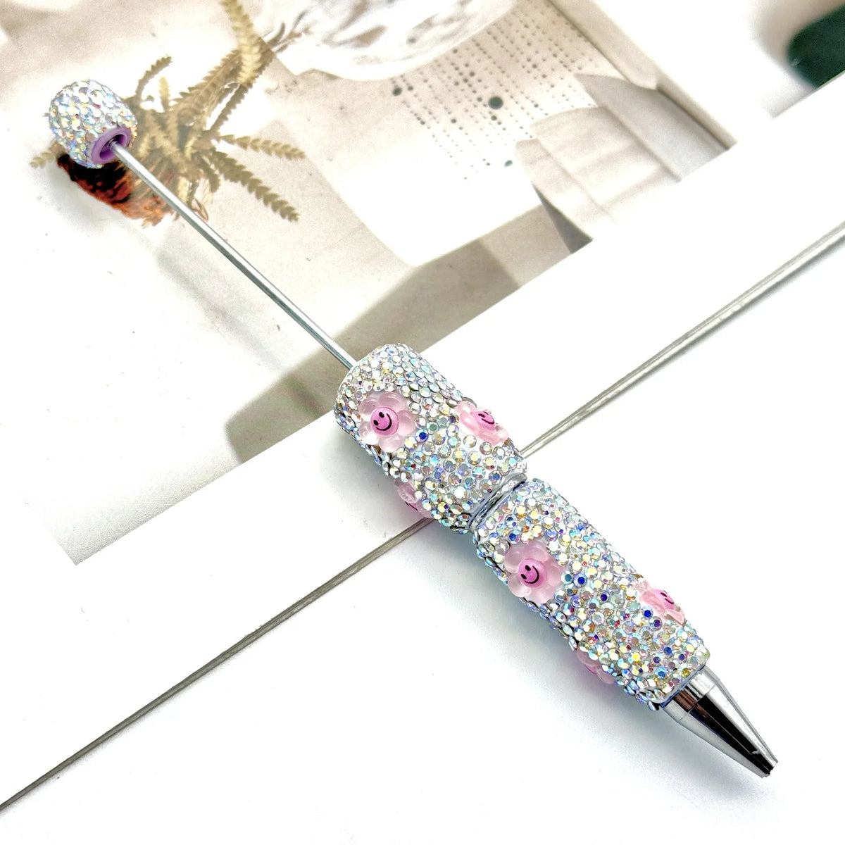 Cartoon diamond bead pen creative Labubu Halloween ballpoint pen | DIY Beadable Pen Craft Gift Idea