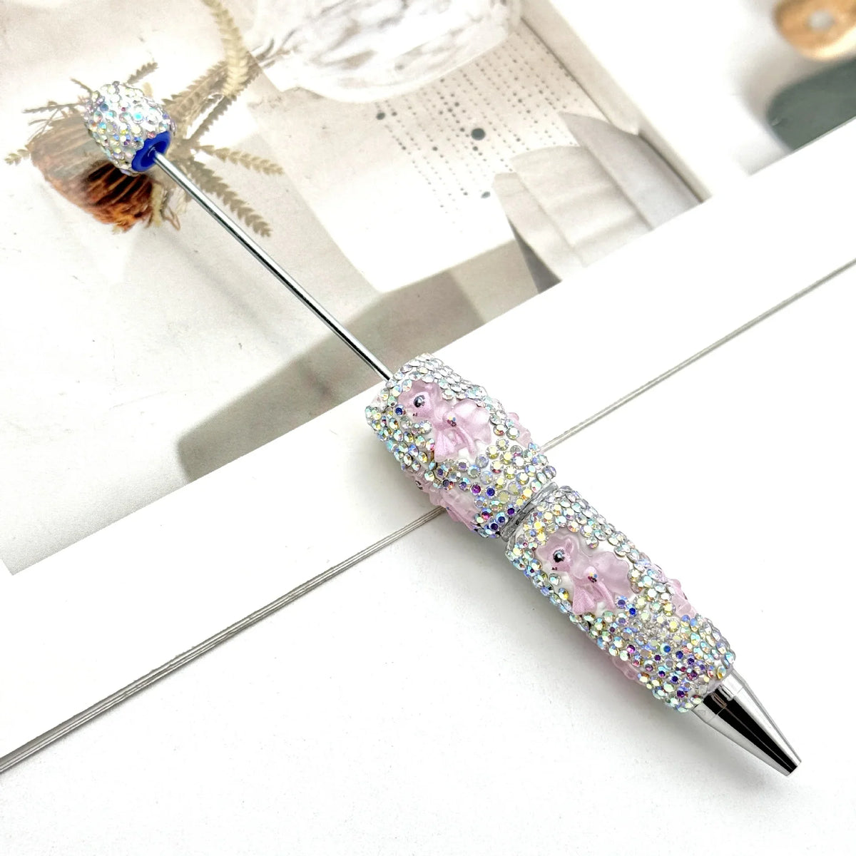 Cartoon diamond bead pen creative Labubu Halloween ballpoint pen | DIY Beadable Pen Craft Gift Idea