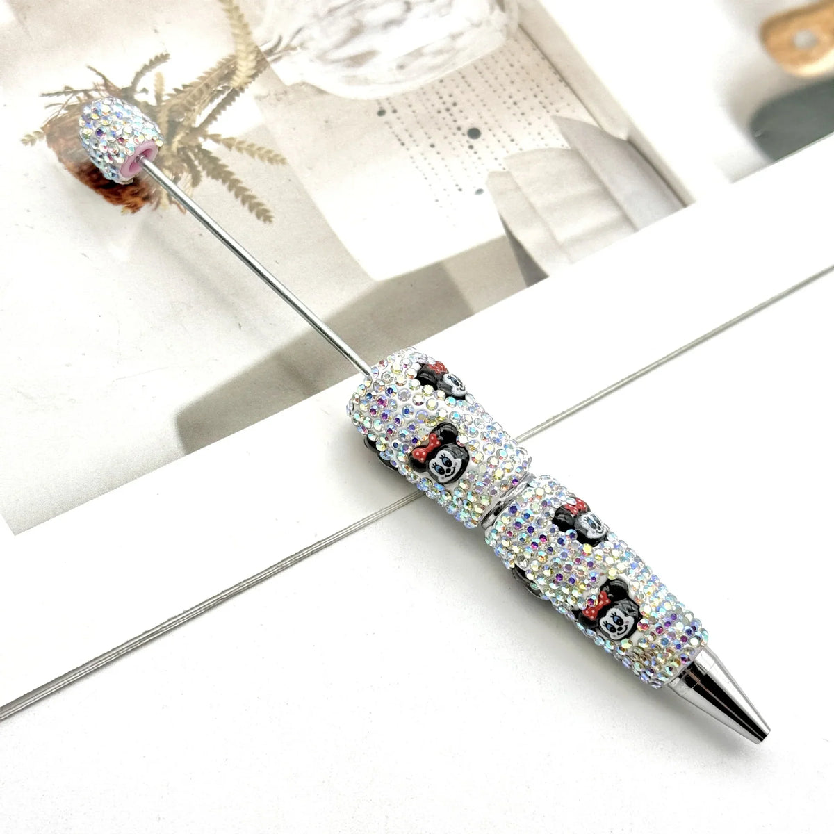 Cartoon diamond bead pen creative Labubu Halloween ballpoint pen | DIY Beadable Pen Craft Gift Idea