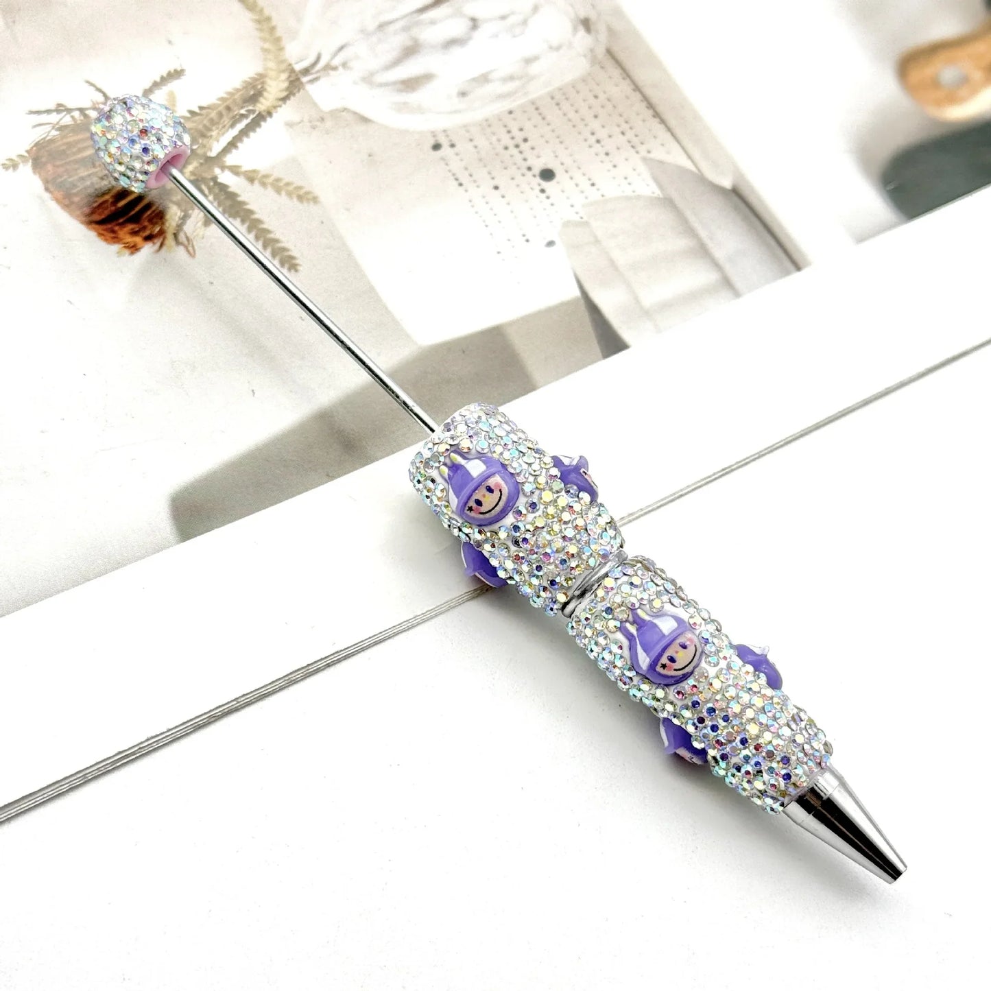 Cartoon diamond bead pen creative Labubu Halloween ballpoint pen