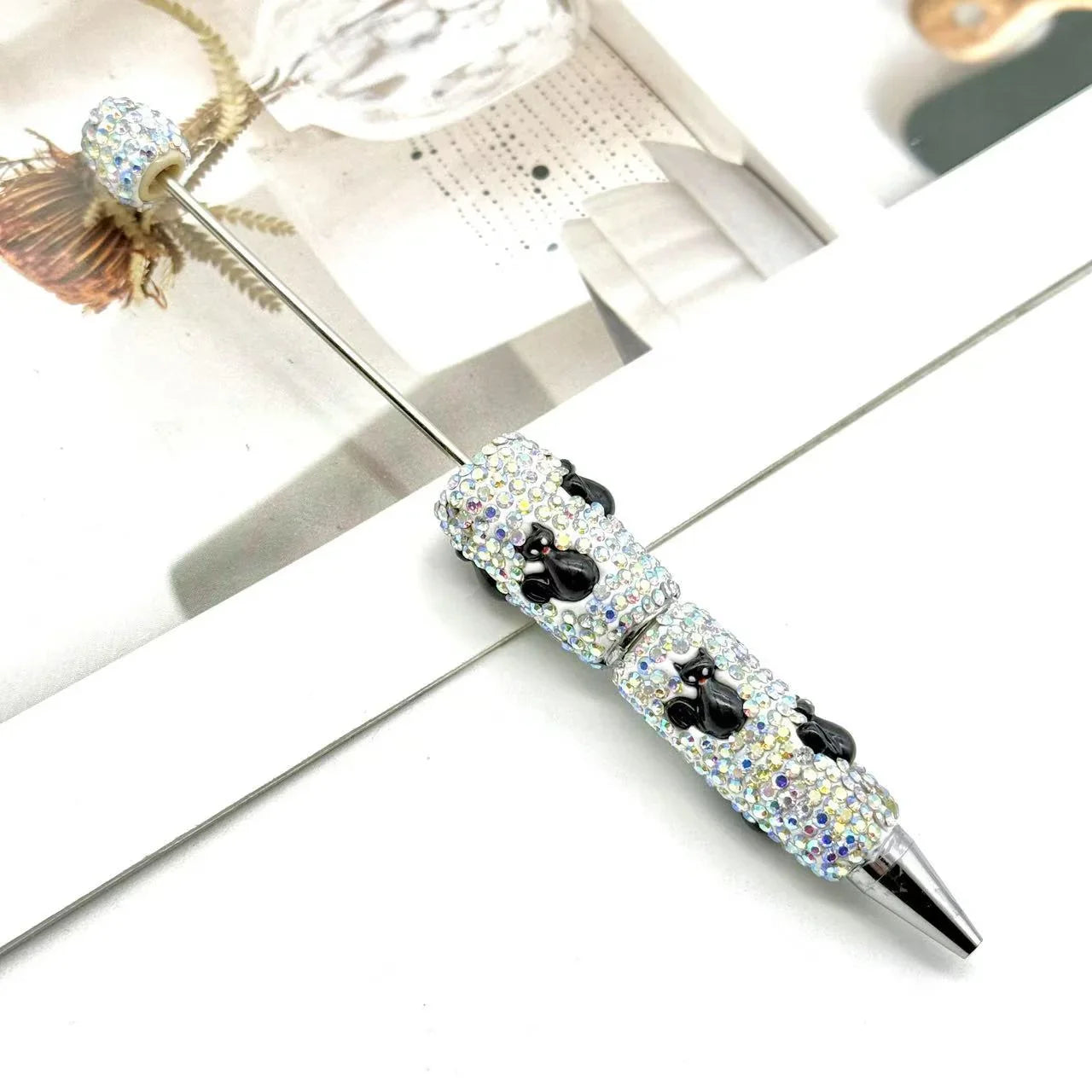 Cartoon diamond bead pen creative Labubu Halloween ballpoint pen