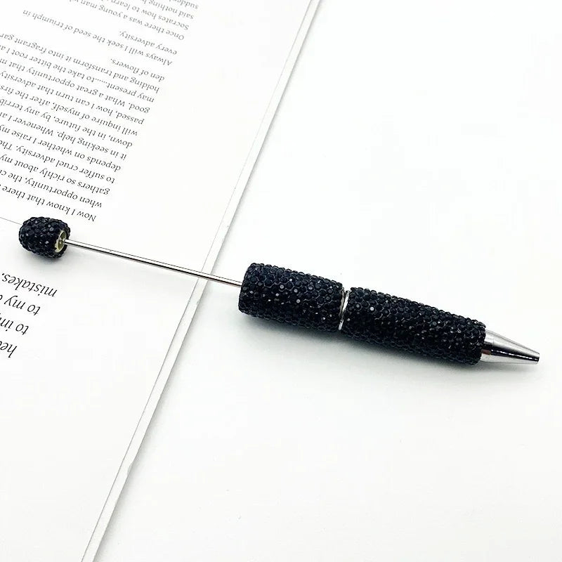 Solid color full diamond bead pen handmade full diamond threadable ballpoint pen