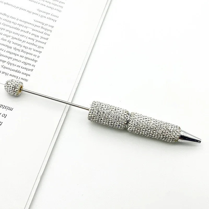 Solid color full diamond bead pen handmade full diamond threadable ballpoint pen | DIY Beadable Pen Craft Gift Idea