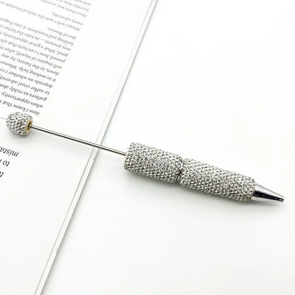 Solid color full diamond bead pen handmade full diamond threadable ballpoint pen