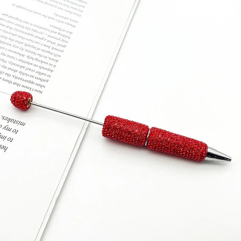Solid color full diamond bead pen handmade full diamond threadable ballpoint pen