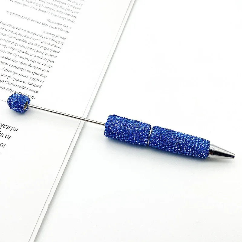 Solid color full diamond bead pen handmade full diamond threadable ballpoint pen | DIY Beadable Pen Craft Gift Idea