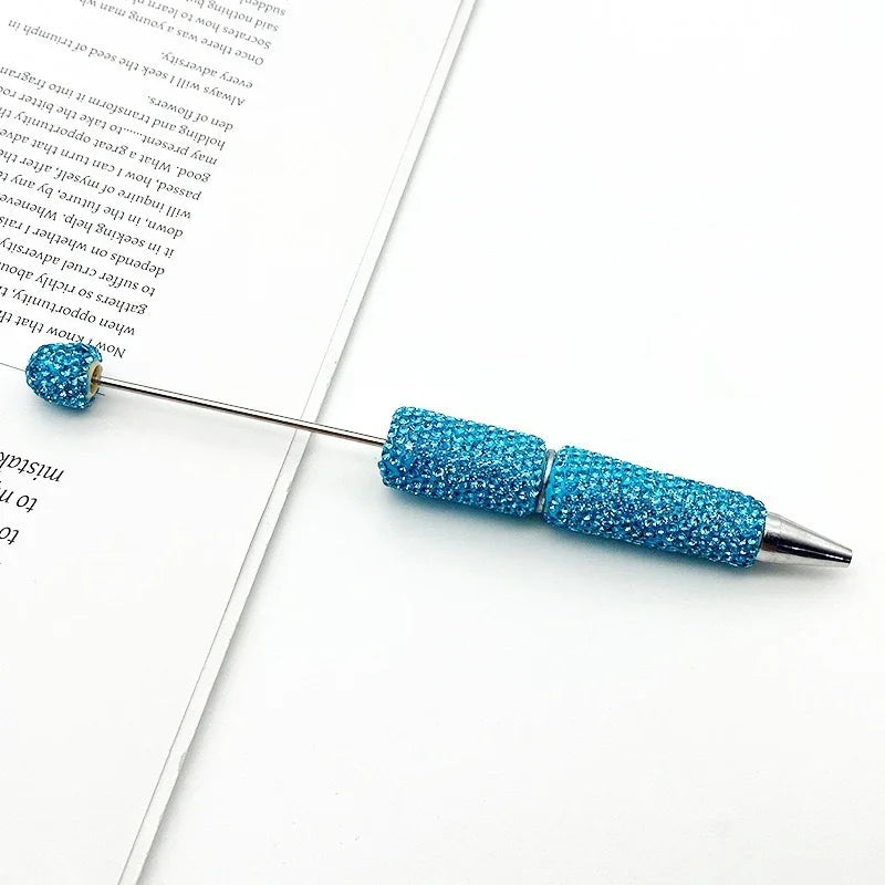 Solid color full diamond bead pen handmade full diamond threadable ballpoint pen