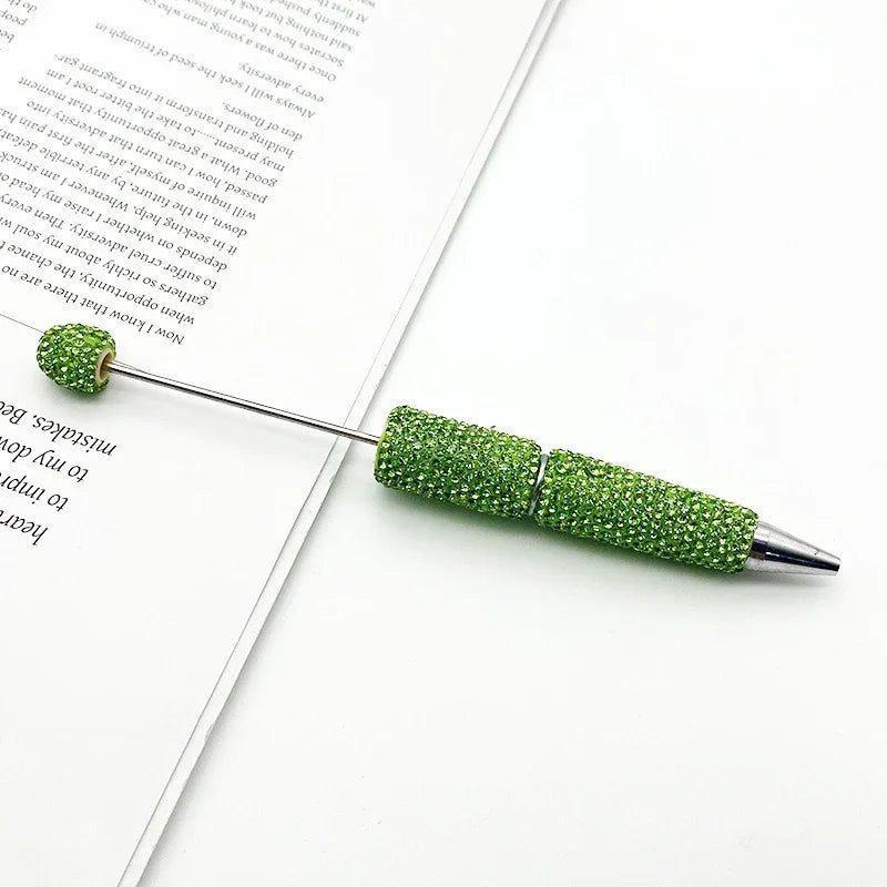Solid color full diamond bead pen handmade full diamond threadable ballpoint pen | DIY Beadable Pen Craft Gift Idea
