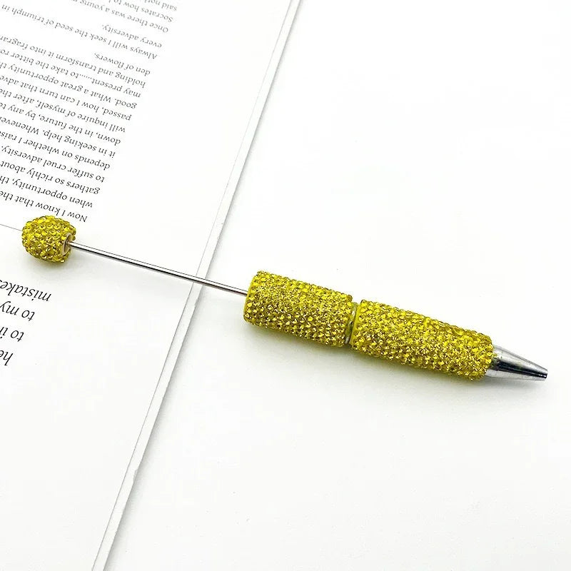Solid color full diamond bead pen handmade full diamond threadable ballpoint pen