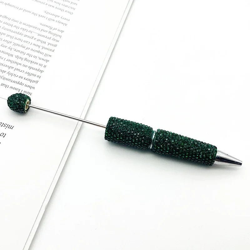 Solid color full diamond bead pen handmade full diamond threadable ballpoint pen | DIY Beadable Pen Craft Gift Idea