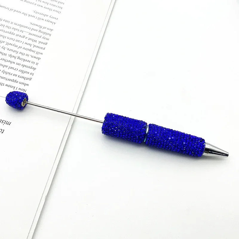 Solid color full diamond bead pen handmade full diamond threadable ballpoint pen | DIY Beadable Pen Craft Gift Idea