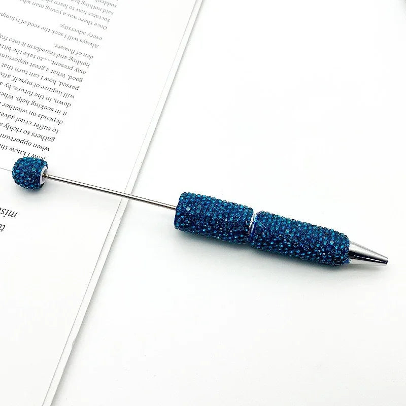 Solid color full diamond bead pen handmade full diamond threadable ballpoint pen | DIY Beadable Pen Craft Gift Idea
