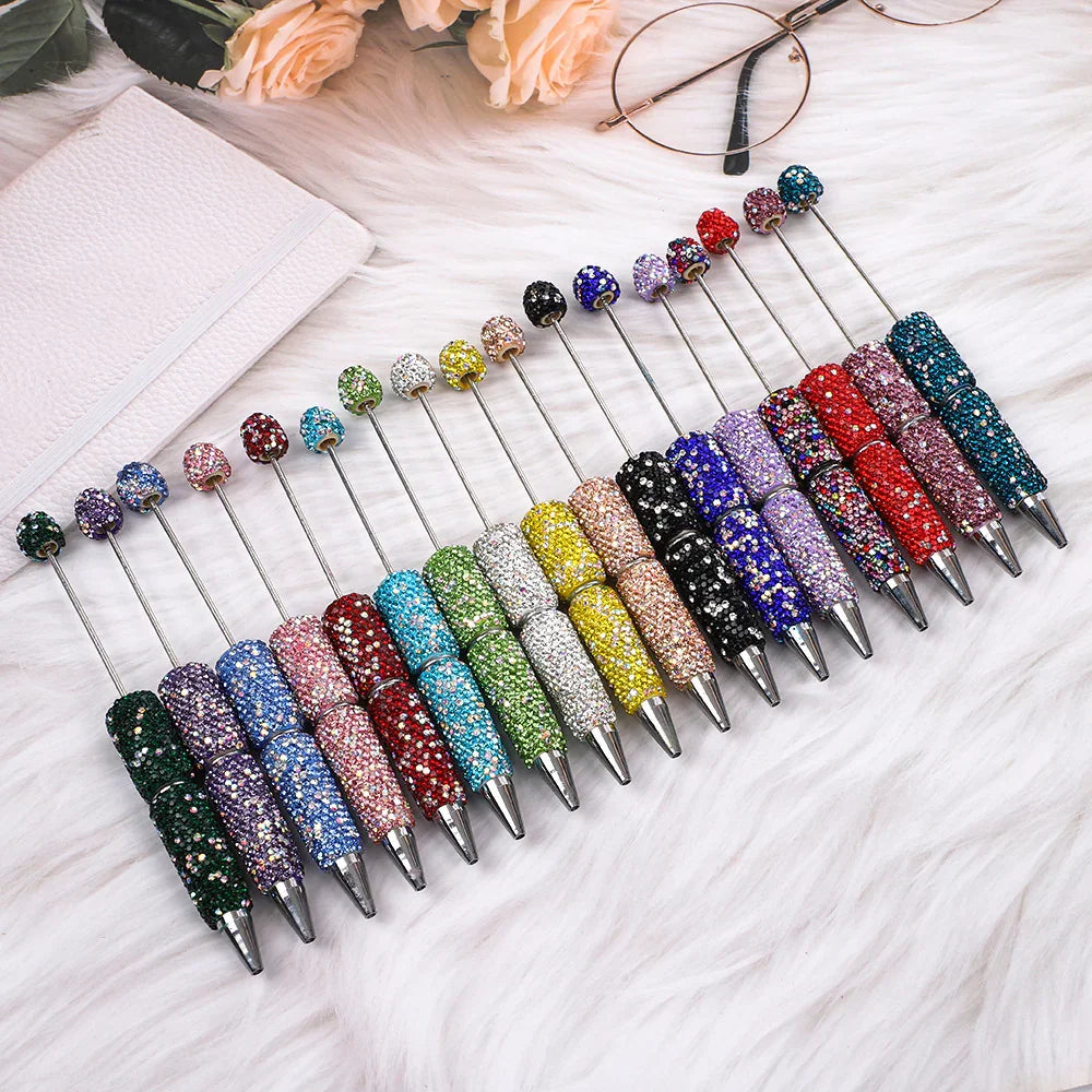 Full diamond bead pen ins cute AB pure diamond ballpoint pen | DIY Beadable Pen Craft Gift Idea
