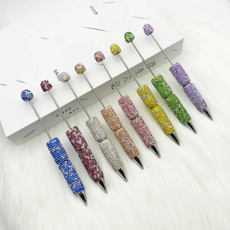 Full diamond bead pen ins cute AB pure diamond ballpoint pen | DIY Beadable Pen Craft Gift Idea