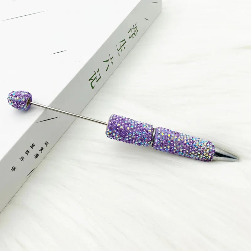 Full diamond bead pen ins cute AB pure diamond ballpoint pen | DIY Beadable Pen Craft Gift Idea