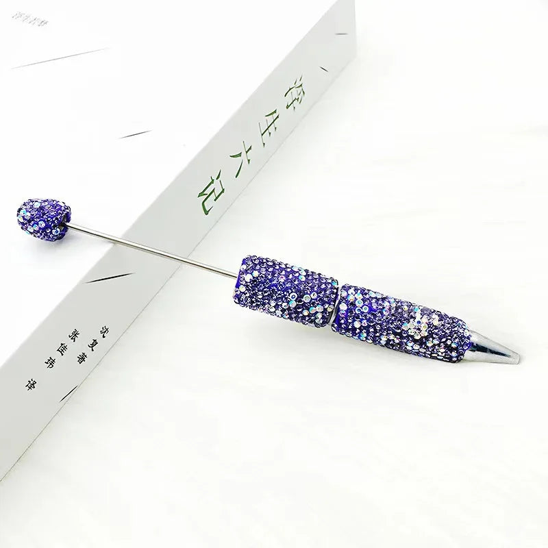 Full diamond bead pen ins cute AB pure diamond ballpoint pen | DIY Beadable Pen Craft Gift Idea