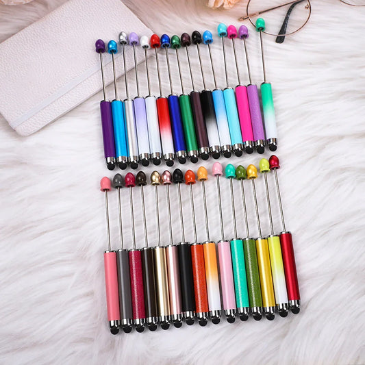 No coil touch screen bead pen hand-threaded cute bead pen