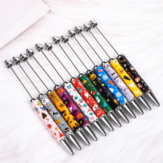 Printed Bead Pen Creative Christmas and Halloween Labu Ballpoint Pen