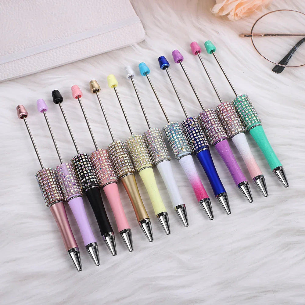 Diamond Bead Pen Educational AB Color Diamond Ballpoint Pen | DIY Beadable Pen Craft Gift Idea