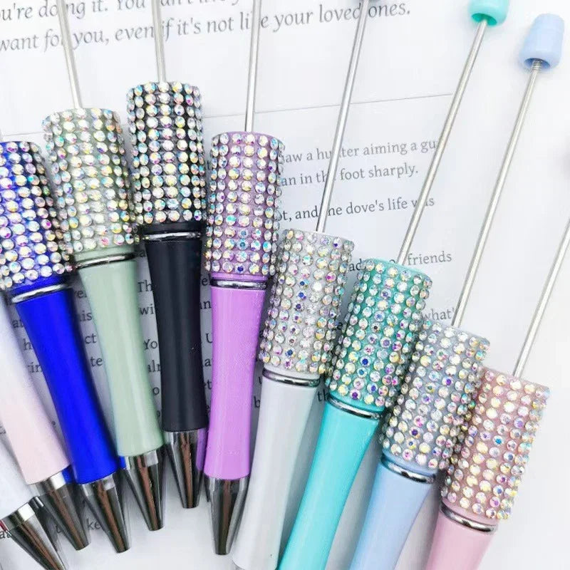 Diamond Bead Pen Educational AB Color Diamond Ballpoint Pen | DIY Beadable Pen Craft Gift Idea