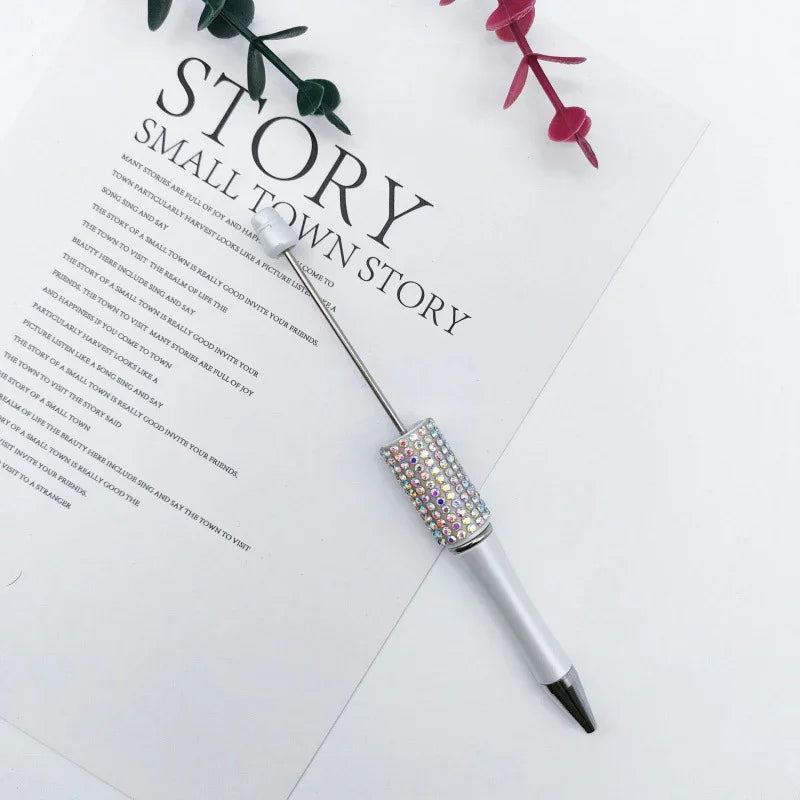 Diamond Bead Pen Educational AB Color Diamond Ballpoint Pen | DIY Beadable Pen Craft Gift Idea