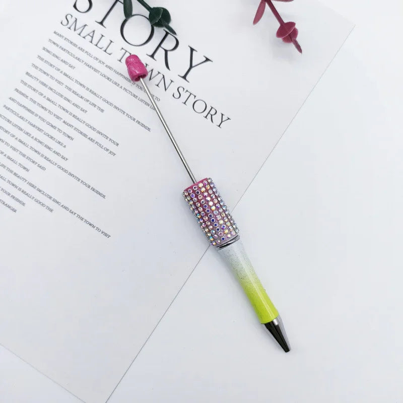 Diamond Bead Pen Educational AB Color Diamond Ballpoint Pen | DIY Beadable Pen Craft Gift Idea