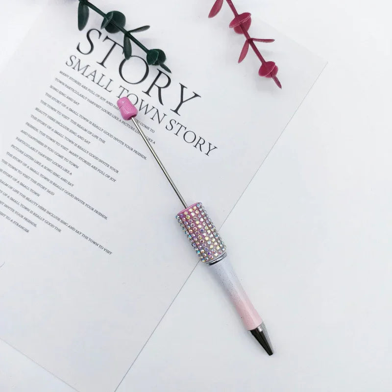 Diamond Bead Pen Educational AB Color Diamond Ballpoint Pen | DIY Beadable Pen Craft Gift Idea