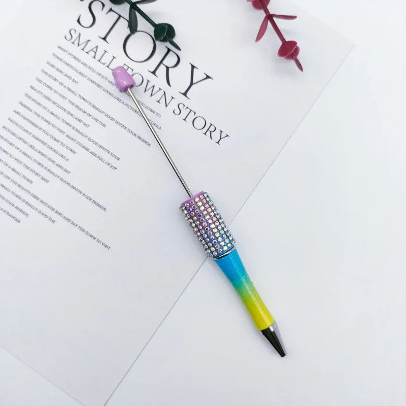 Diamond Bead Pen Educational AB Color Diamond Ballpoint Pen | DIY Beadable Pen Craft Gift Idea