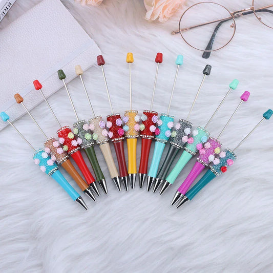 Sugar Flower Bead Pen Educational Rose Twirl Ballpoint Pen
