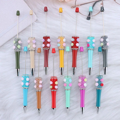 Sugar Flower Bead Pen Educational Rose Twirl Ballpoint Pen