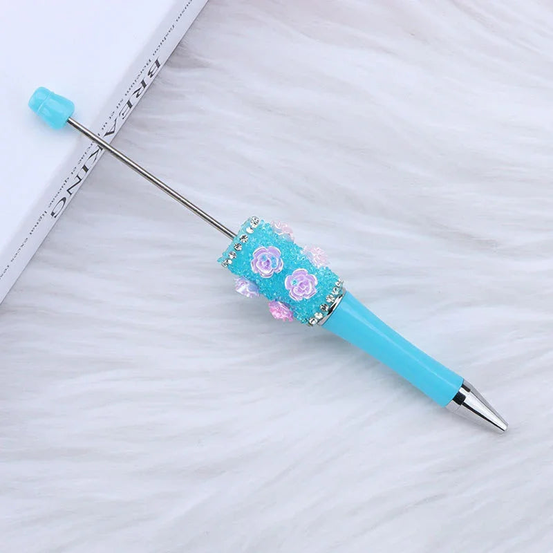 Sugar Flower Bead Pen Educational Rose Twirl Ballpoint Pen