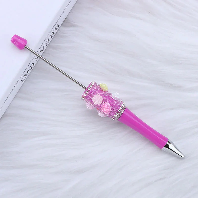 Sugar Flower Bead Pen Educational Rose Twirl Ballpoint Pen