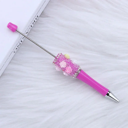 Sugar Flower Bead Pen Educational Rose Twirl Ballpoint Pen
