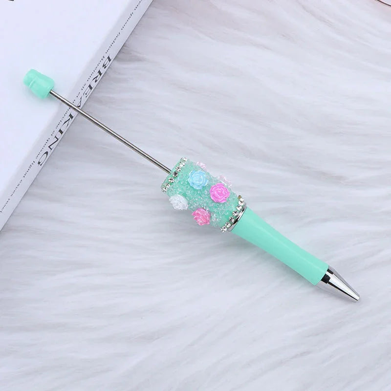 Sugar Flower Bead Pen Educational Rose Twirl Ballpoint Pen