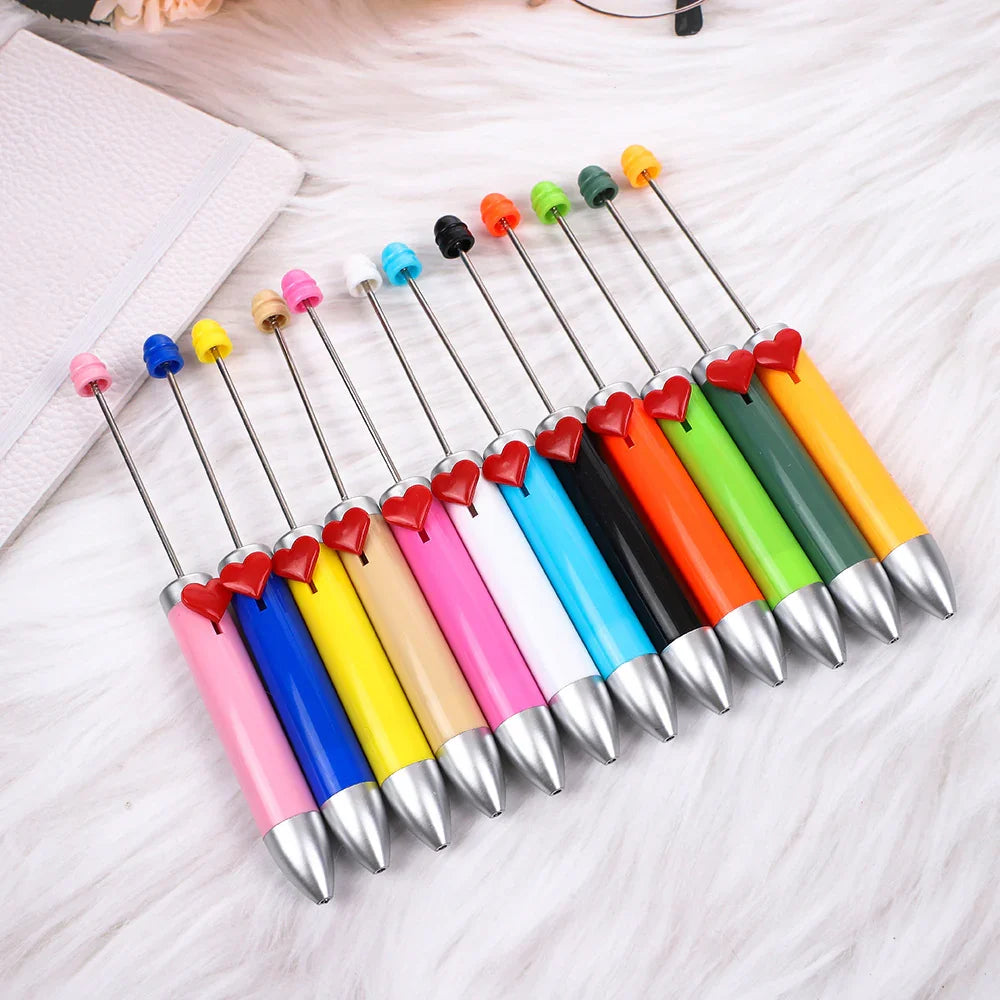 Love seven-color bead pen Creative bead cute ballpoint pen | DIY Beadable Pen Craft Gift Idea