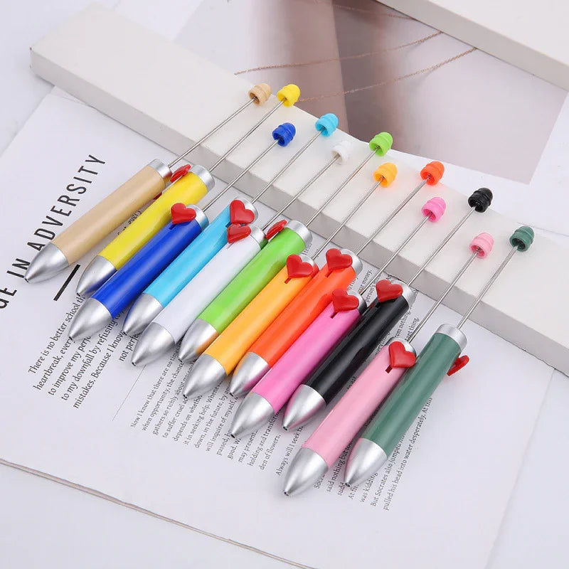 Love seven-color bead pen Creative bead cute ballpoint pen | DIY Beadable Pen Craft Gift Idea