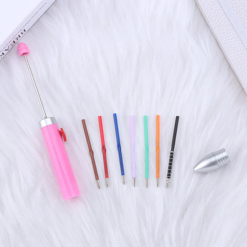 Love seven-color bead pen Creative bead cute ballpoint pen | DIY Beadable Pen Craft Gift Idea