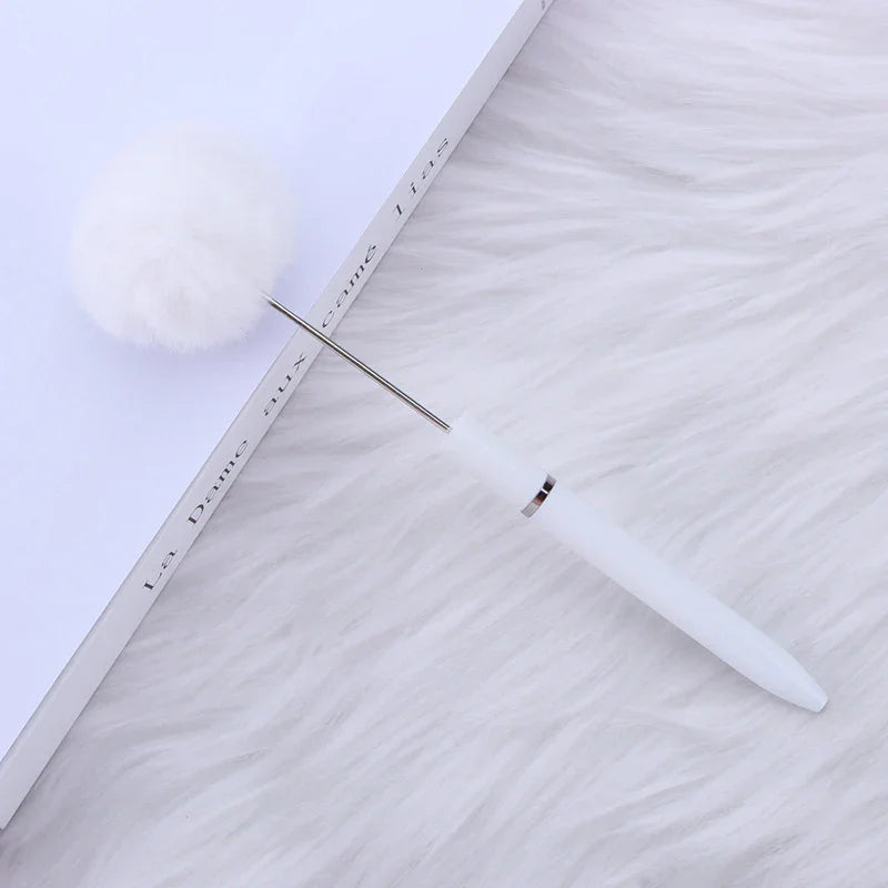 Long hair ball bead pen ins macaron color furry rotating ballpoint pen