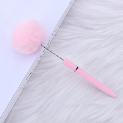 Long hair ball bead pen ins macaron color furry rotating ballpoint pen