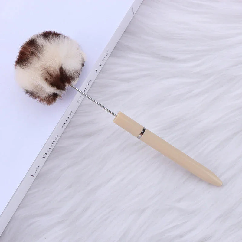 Long hair ball bead pen ins macaron color furry rotating ballpoint pen