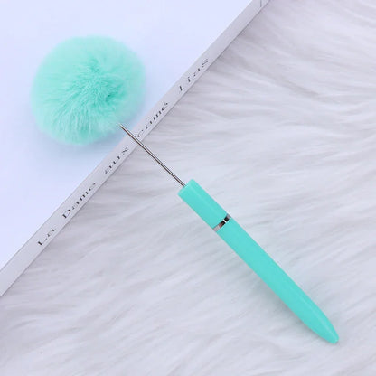 Long hair ball bead pen ins macaron color furry rotating ballpoint pen