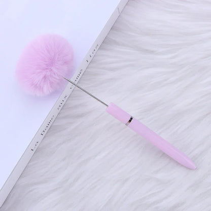 Long hair ball bead pen ins macaron color furry rotating ballpoint pen