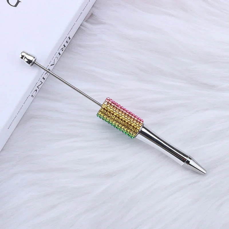 Colorful diamond bead pen Hand-plated gradient ballpoint pen