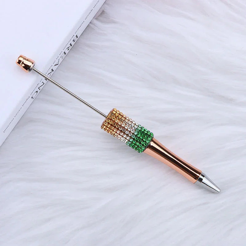 Colorful diamond bead pen Hand-plated gradient ballpoint pen