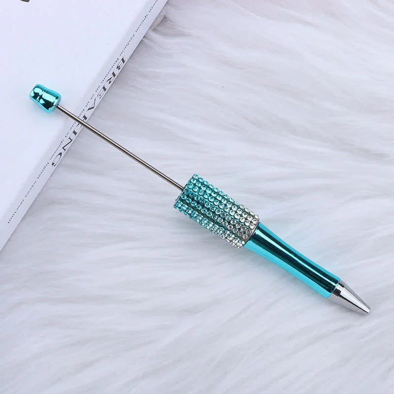 Colorful diamond bead pen Hand-plated gradient ballpoint pen | DIY Beadable Pen Craft Gift Idea