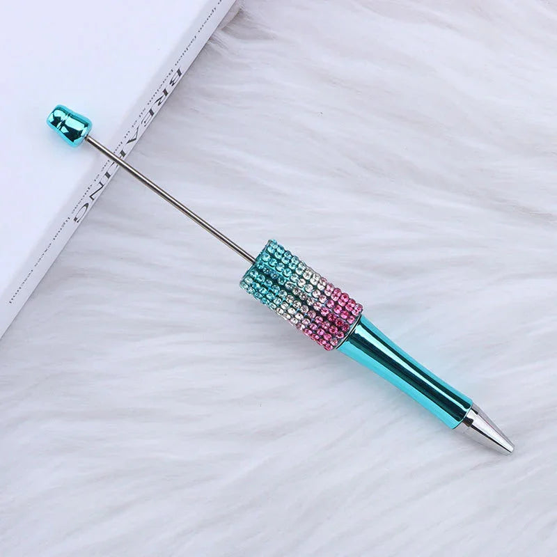 Colorful diamond bead pen Hand-plated gradient ballpoint pen | DIY Beadable Pen Craft Gift Idea
