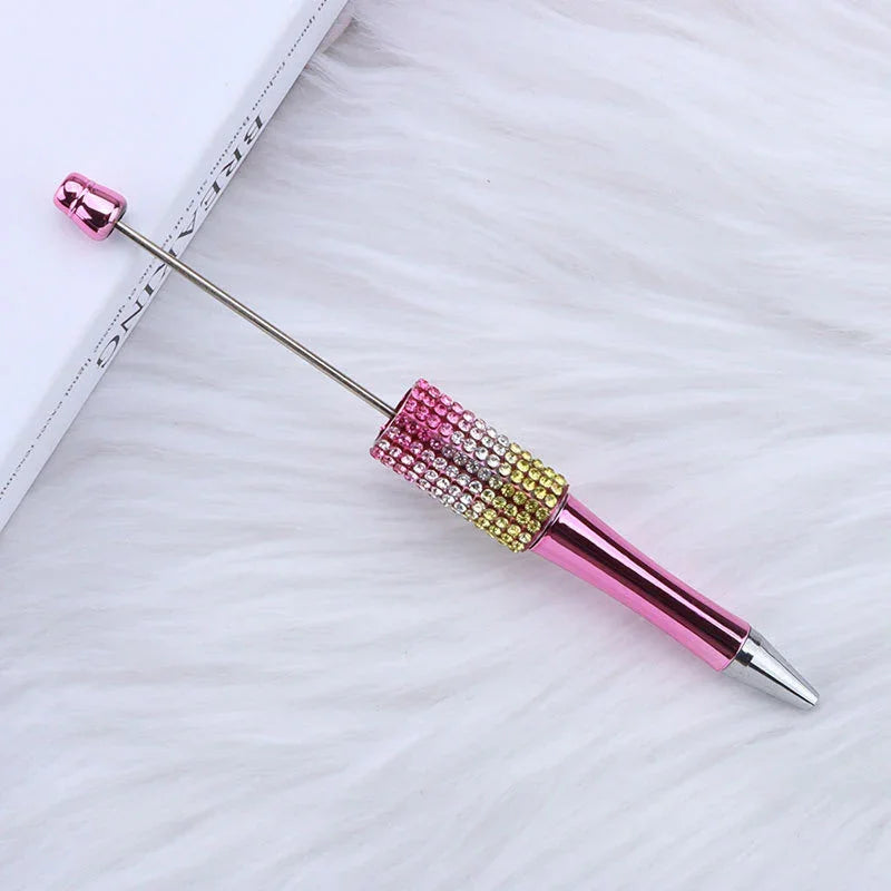 Colorful diamond bead pen Hand-plated gradient ballpoint pen | DIY Beadable Pen Craft Gift Idea